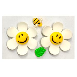 JBWG 👠🌈shoe Charm  “ Bee Smile Daisy  ” - Wiggle 🌈✨👠ตัวติดรองเท้ามีรู “ สมาย เดซี่ บี ” 4ชิ้น งานShopคุณภาพดี สีสวยคมชัด