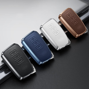 Ultra Lightweight Aluminium Alloy Genuine Leather Smart Car Key Fob Cover Case Protector For Lexus NX IS RX ES GX LX LS UX GS 200 250 260 300 300h 350 450 500 500h 570 600 Remote Shell Holder Buttons Protection Keychain