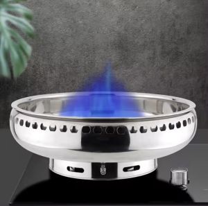 ฝาครอบเตาแก๊สสแตนเลส (30 ซม) บังลมเตาแก๊ส หนาพิเศษ สำหรับประหยัดพลังงาน