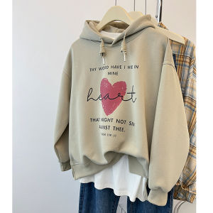 Fashionable Hoodie Jacket Womens Spring Autumn Casual Comfortable Cotton Long Sleeve Print Drawstring Hooded Sweatshirt