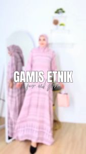DRESS ETNIK SET HIJAB MOTIF RAYON PREMIUM