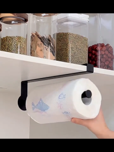 ที่ใส่กระดาษม้วน ทำจากพลาสติก ไม่ต้องเจาะรู เหมาะสำหรับห้องครัวและห้องน้ำ สำหรับวางม้วนกระดาษ