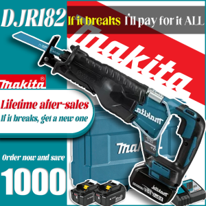 (100% Authentic) Makita DJR182 Cordless Reciprocating Saw Brushless Cutting Saw with Two 18V Lithium Batteries Power Tools