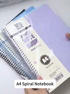 A4 Spiral Notebook Ring 120Sheets Tearable Thread Notepad with 3 Separator Pages 217x297MM School Writing Supplies