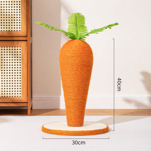Extra Large Carrot Cat Scratching Post Vertical Jute Cat Climbing Frame Wear Resistant Non Shedding Claw Grinding Cat Toy