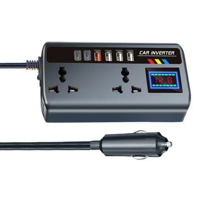 Car Inverter Converter 12V/24V To 220V Fast Charging Ports Portable Automotive Charger Inverter 3 USB Ports Vehicle Inverter