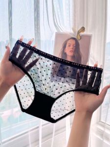 Victorias Secret เซ็กซี่ ลูกไม้ กางเกงใน ผู้หญิง โปร่งแสง นุ่ม Pure ผ้าฝ้าย Crotch Triangle กางเกง 3-pack Low เอว ผ้าไนลอน