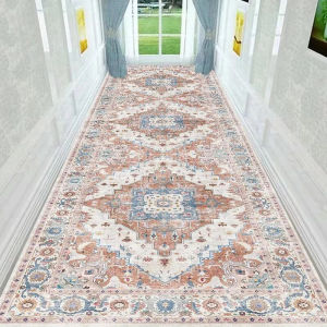VIKAMA Bohemian Style Corridor Carpet Retro Geometric Entrance Hall Passage Floor Mat Kitchen Bedroom Carpet Home Decoration