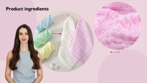 5 Pieces of Six Layers of Pure Cotton Pure Color Gauze Square Towel Saliva Towel 25*25cm