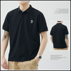 Combed Cotton Polo Shirt Short Sleeve Mens Summer New Turn Collar Qilu T-shirt Casual Loose Fit Youth Popular Online Exclusive