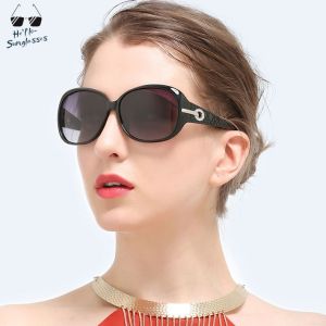 Hello-Sunglasses (with Box) Polarized Sunglasses for Women New Korean Style Large Frame Round Face Sun Glasses for Ladies Original Driving UV Protection