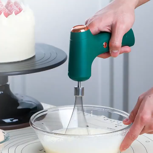 Cordless Hand Mixer Handheld Electric Whisk with 3 Speed Modes Hand Held Egg Beater with 2 Detachable Stir Whisks