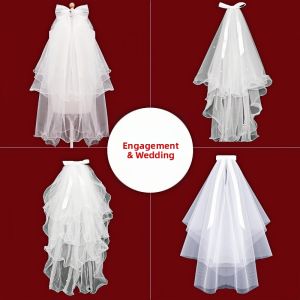 BICITU | White French Style Bridal Veil High End