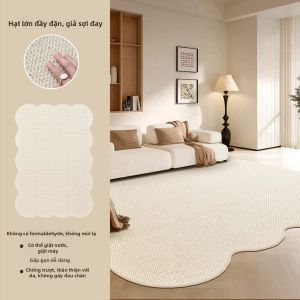 Thảm Giống Jute Phong Cách Kem Pháp Có Thể Giặt Máy