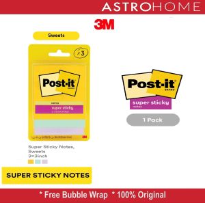 Memo Tempel Super Sticky Notes Sweets 3M Post-It Post It 3321-3SS SWT- 3x45 Lbr Ukuran 76 x 76 mm Kertas Yellow Stationery Paper 2X Lebih Merekat