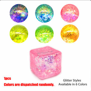 Slow Rise Glitter Squishy Cube Square Ice Cube Malt Sugar Stress Balls for Adults&Kids Nice Stress Cube Sensory Fidget Random