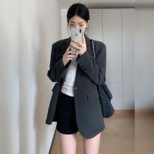 YUFUQING | Elegant Grey Suit Jacket Women Loose Lazy Style Casual Fashionable Small Western Clothes Korean Version Online Exclusive