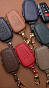 Bao Da Chìa Khoá Ép Form Smartkey Ô Tô Toyota Camry 2019 - 2022 Altist 2022 Chìa Khoá 4 Nút Bấm Ốp Chìa Khoá Da Thật Bọc Chìa Khoá Xe Ô Tô Nhiều Mầu Đồ Da Thủ Công Kazak TOY_D4