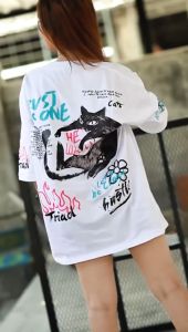 Triad T-Shirt Oversize Trust No One Graffiti | Kaos Oversized Streetwear Pria dan Wanita A4806