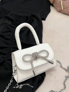 Advanced Texture Bows Small Bag Female Summer 2024 New Arrival Chain Crossbody Lipstick Pack Satchel Mini Square Bag