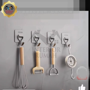 Gantungan Baju Tempel Dinding Hook Serbaguna Stainless Steel 304 Hook Hanger dengan Perekat