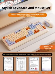 KUNYI | Gaming Keyboard and Mouse Set for Women Mechanical Feel