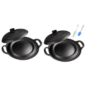 【Free Shipping】 11 Inch Iron Skillet with Dual Assist Handles Frying Pan with Lid Chefs Pan Fry Pan for Frying Baking Grilling Indoor Outdoor Cooking