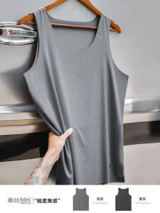 Trang Phục Đi Làm Maden Áo Ba Lỗ Ren Công Nghệ Đen Cảm Giác Mát Mẻ Lụa Băng Áo Không Tay Không Đường May Áo Phông Mặc Trong Thể Thao Áo Lót Nam Mỏng Mùa Hè