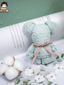 Bear-Themed Coral Fleece Towel Wedding Favor Decorative Handkerchief Gift with Packaging Box Home Textile Couple Absorbent Towel