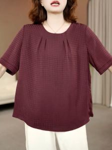 QINGNAER | Elegant Fashion Plaid Short Sleeve Shirt