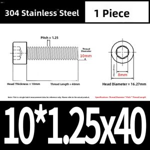 POWER&STRONG | Stainless Steel Fine Thread Hex Socket Screws