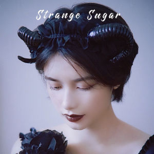 Monster Sugar Ornaments Collection Original Demon Horn Headband Dark Goth Photography Props Headband B