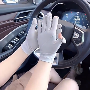 LunaShine ถุงมือกันแดดซิลค์สำหรับฤดูใบไม้ผลิและฤดูร้อนน้ำหนักเบากันลื่นหน้าจอสัมผัส