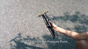 WEST BIKING Portable Mini Floor Bike Pump 120PSI High Pressure Inflator Schrader Presta Valve for Bicycle Motorcycle Sports Ball