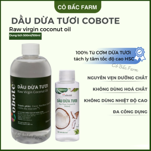 Dầu dừa tươi Cobote dầu dừa li tâm dùng làm đẹp nấu ăn xúc miệng - RAW VIRGIN COCONUT OIL – CoBacFarm