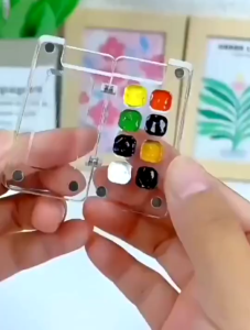 Portable Watercolor Paint Palette 8/15Grid Transparent Grid Palette For Painters Artists Students