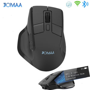 JOMAA | JOMAA Vertical Wireless Mouse Bluetooth 2.4G Dual Mode Rechargeable Programmable 5 ButtonsOLED Displayfor Laptop PC
