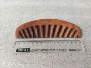 Daily See Peach Wood Comb Massage Wide Tooth Thin Tooth Student Long Handle Crescent Prevent Hair Loss Unpainted Wooden Comb