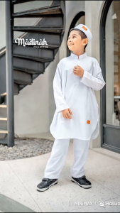 SETELAN ANAK MUSLIM LAKI-LAKI BAHAN PREMIUM KOKO PAKISTAN LENGAN PANJANG by MADINAH COLLECTION