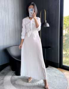 Rok Plisket Premium Dewasa Panjang Tebal Polos