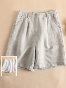 Linen Straight Leg Short Pants Womens Summer 2024 Fashionable Casual Thin High Waist Multi-purpose Breathable Hot Pants