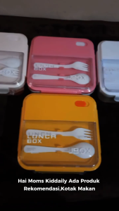 KOTAK MAKAN JBOX JB001 Lunch Box Kotak Makan 1000ML 2 Sekat Free Sendok dan garpu DAIMURA STORE