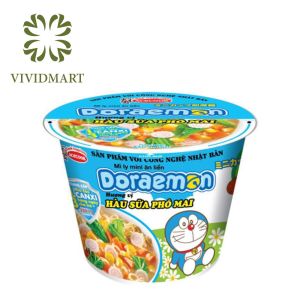 [LY LẺ] - ACECOOK - Mì ly mini Doraemon 2 vị: Hải Sản Chua Ngọt Hàu Sữa Phô Mai (48-53g/ly) - Mì ly trẻ em - Mì Doremon bổ sung canxi