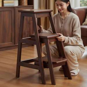 MAIYUQI | Two-in-one Solid Wood Folding Ladder Stool
