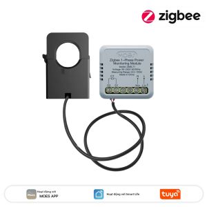 MOES Tuya Zigbee/WiFi Đồng Hồ Đo Năng Lượng Thông Minh 100A 1 Pha Cảm Biến Biến Dòng Hai Chiều Kẹp Cảm Biến APP Mô-đun Giám Sát