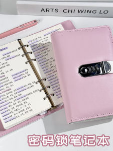 Bút Chì A6 Khóa Mật Khẩu Đánh Dấu Kẹp Giấy Vải PU Tạp Chí Cho Bé Gái Trang Chủ Độc Đáo Đơn Sắc Thiết Kế Đơn Giản
