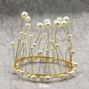 Winsome มงกุฎแต่งเค้ก มงกุฏไข่มุก ตกแต่งเพิ่มความน่ารัก เค้ก DIY อุปกรณ์ทำเค้ก Cake crown