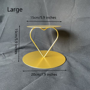 Gold Heart Metal Floating Cake Stand for Wedding Birthday Valentines Day Decorative Cake
