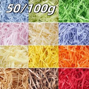 50/100g Colorful Shredded Crinkle Paper Strands Shredded Crinkle Confetti Wedding Party DIY Gift Box Material Packaging Filler