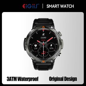 EIGIIS New KE3 Smart Watch 3ATM Waterproof Sport Genuine Original Design Men Bluetooth Call Health Monitor With Flashlight